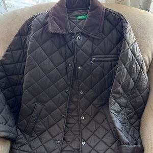United Colors Of Benetton Men's Quilted Dark Brown Jacket